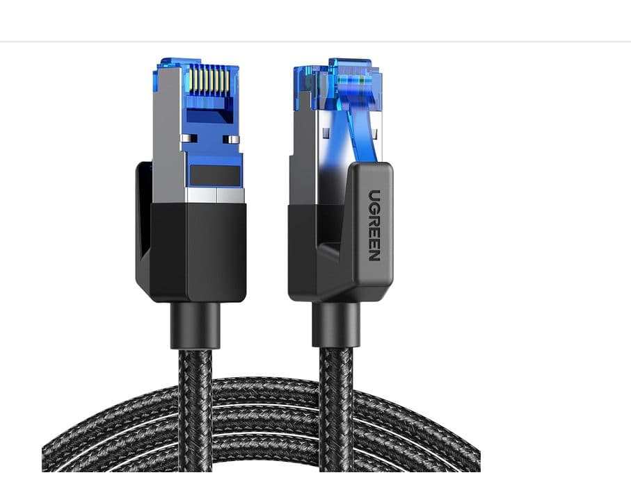 UGREEN Cat 8 Ethernet Cable 6FT, High Speed Braided 40Gbps 2000Mhz Network Cord Cat8 RJ45 Shielded Indoor Heavy Duty LAN Cables Compatible with Gaming PC PS5 PS4 PS3 Xbox Modem Router 6FT